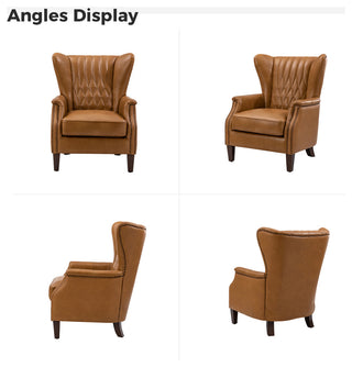 Genuine Leather Armchair, Set of 2, Camel