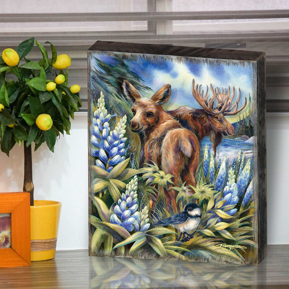 Easily AeMoosed, Lupine Wooden Wall Art, Medium 18x12
