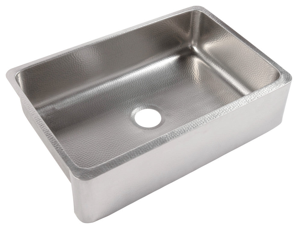 Lange Stainless Steel 32" Single Bowl Farmhouse Undermount Kitchen Sink, Brushed Stainless Steel