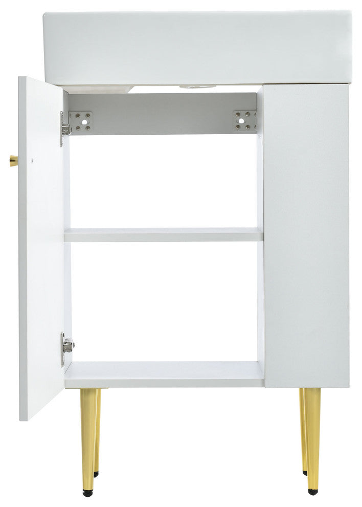 TATEUS 21.6 inch Single Ceramic Vessel Sink Bathroom Storage Cabinet, Right Side Storge