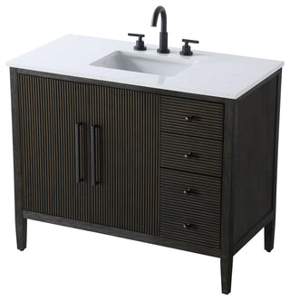 Home Living 42" Single Bathroom Vanity, Chocolate Oak