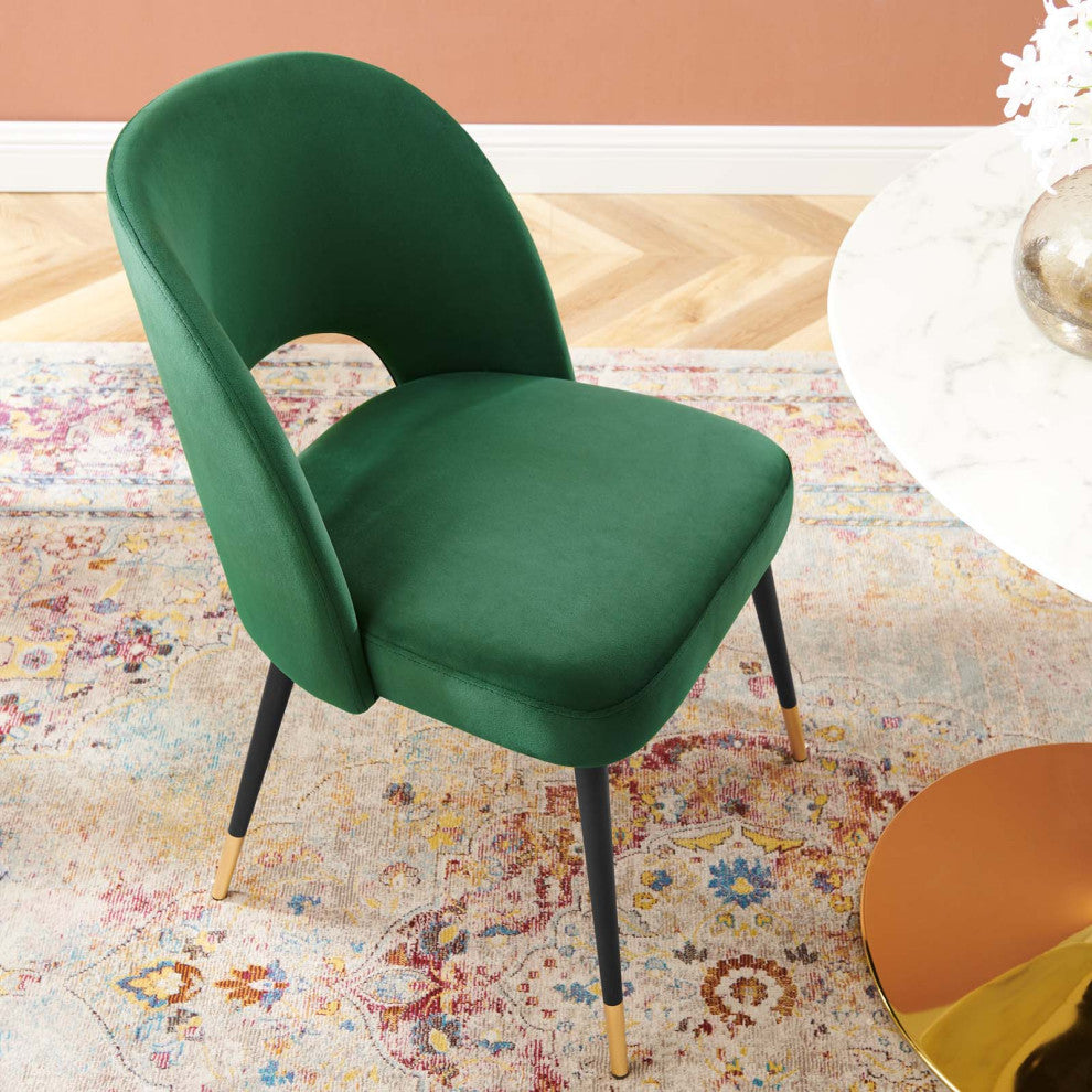 Rouse Performance Velvet Dining Side Chair Emerald