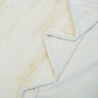 Solid Faux Fur Couch Throw Blanket, White