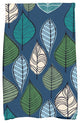 Autumn Leaves Floral Print Kitchen Towel, Blue