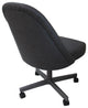 M-235 Dinette Swivel Metal Caster Chairs - Clear Glass, Grey Vinyl - Grey, Crack
