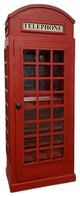 Vintage Red Wooden Phone Booth Bar Cabinet