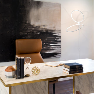 Brightech Eclipse Modern LED Torchiere Floor Lamp - Very High Brightness, Silver