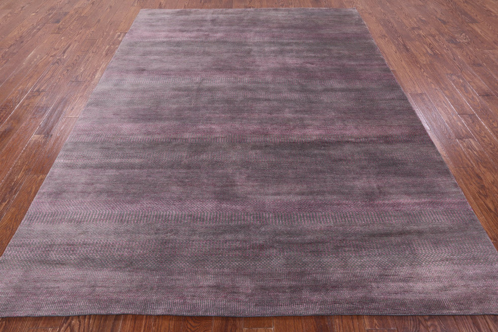 7' 10" X 10' 2" Wool and Silk Handmade Savannah Grass Rug Q11429