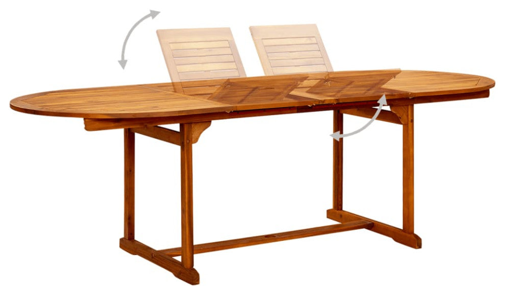 vidaXL Outdoor Dining Table Extendable Garden Patio Table Solid Acacia Wood