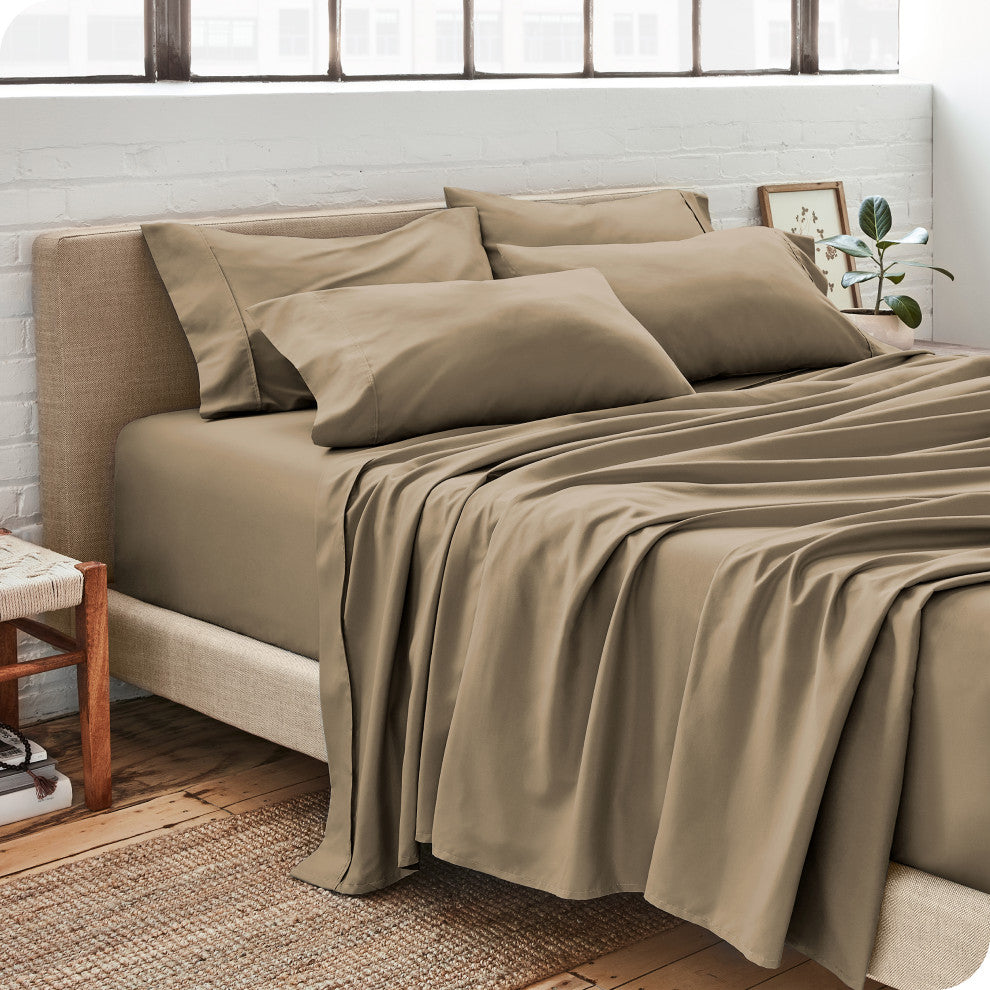 Bare Home 6-Piece Microfiber Sheet Set, Taupe, California King