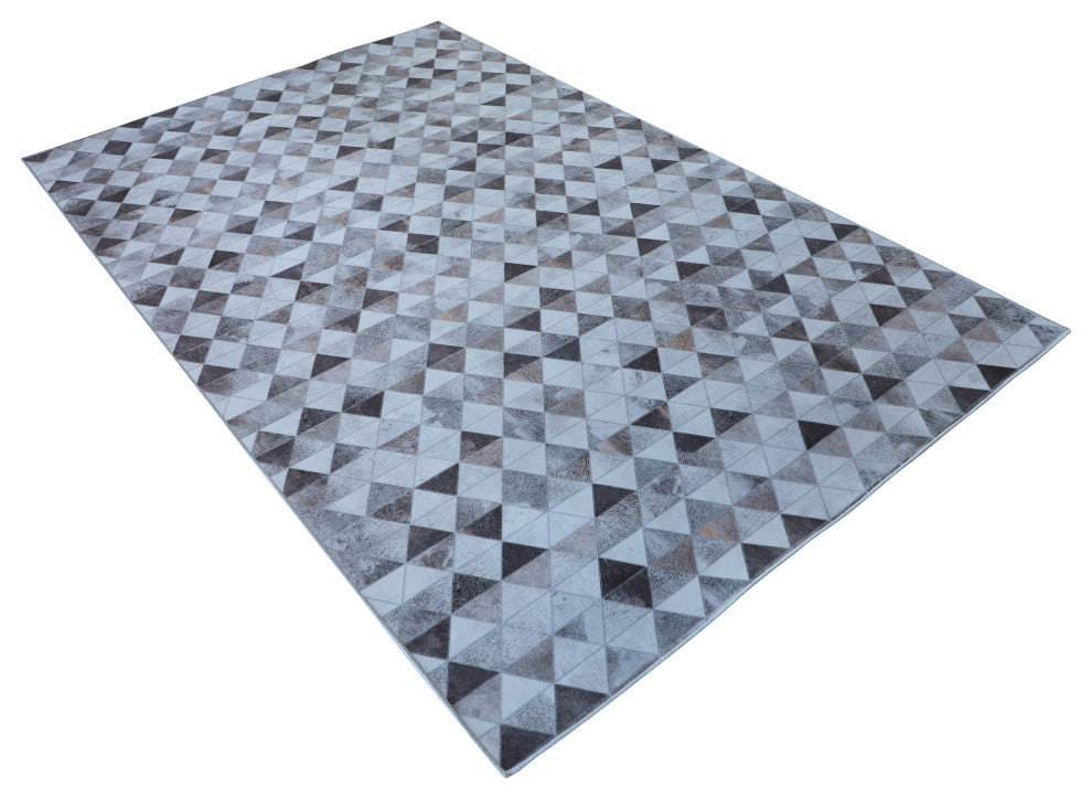 Faux Cowhide Patchwork Diamonds, the Rough 6'x 9' Area Rug