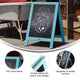 30" x 20" A-Frame Magnetic Indoor/Outdoor Double Sided Chalkboard-Robin Blue