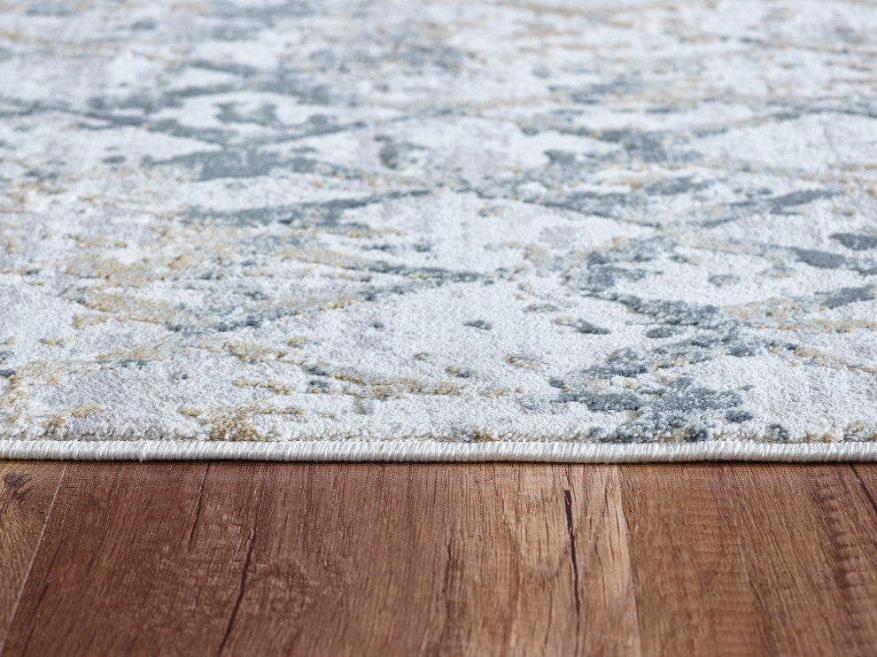 Quartz 27039-115 Area Rug, Light Beige And Blue, 2'2"x7'7" Runner