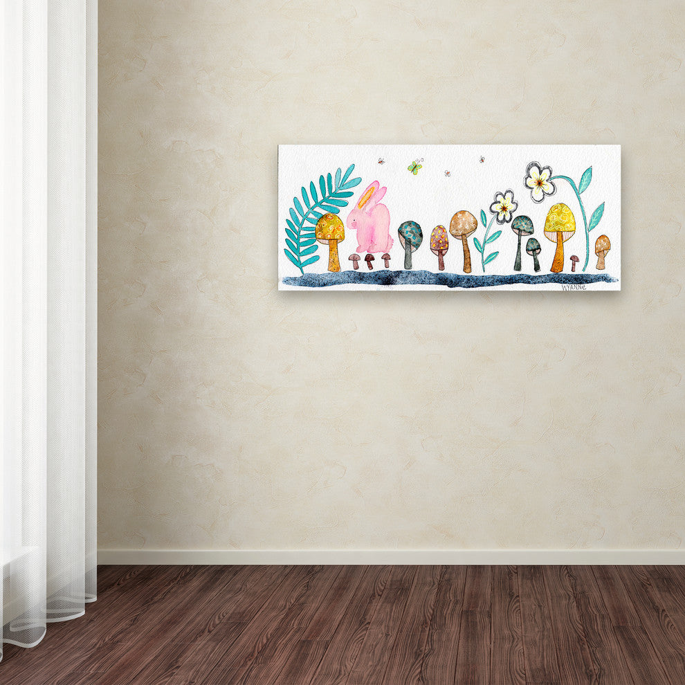Wyanne 'Simple Pink Bunny' Canvas Art, 47"x20"