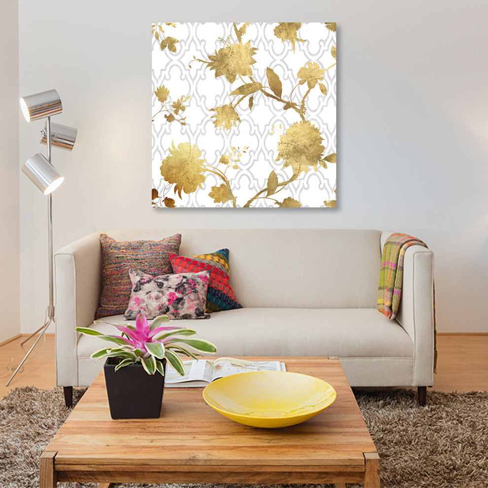"Golden Silhouette II" by Erin Lange, Canvas Print, 37"x37"