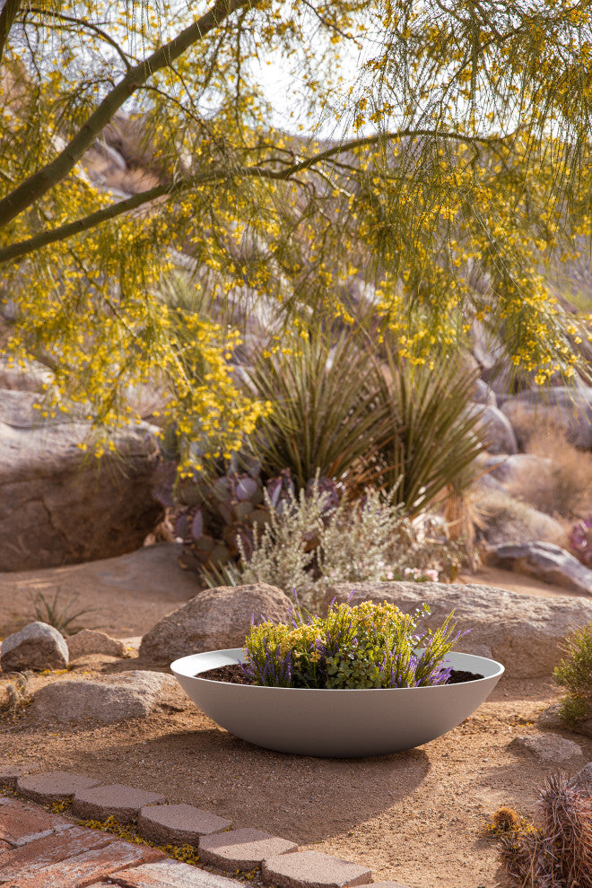 Lane Round Planter Bowl, White, 32'', 2 Pack