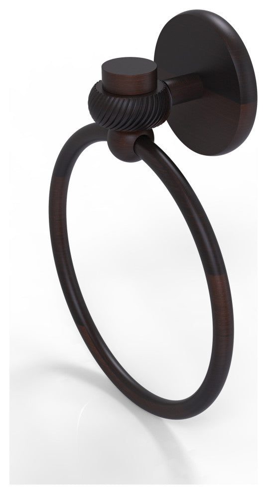 Satellite Orbit One Towel Ring With Twist Accent, Venetian Bronze