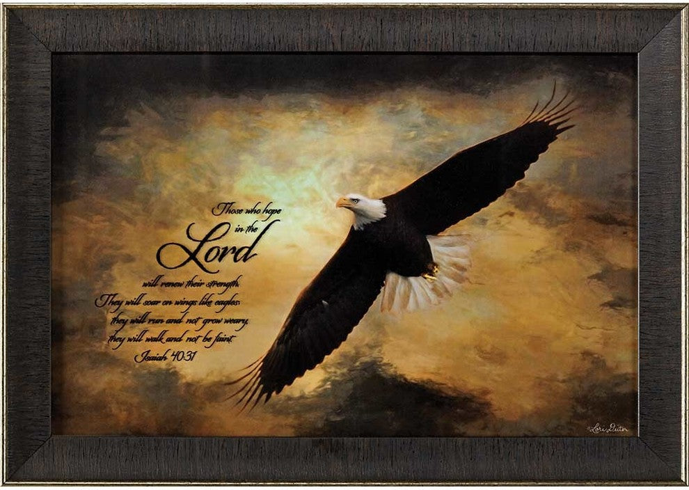 Framed Wall Art, Isaiah 40:31, 21"x15"