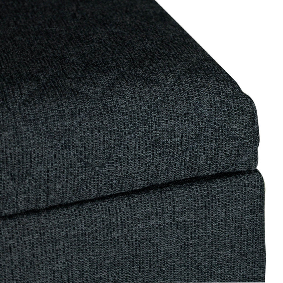 Reece Upholstered Storage Bench, Charcoal Gray