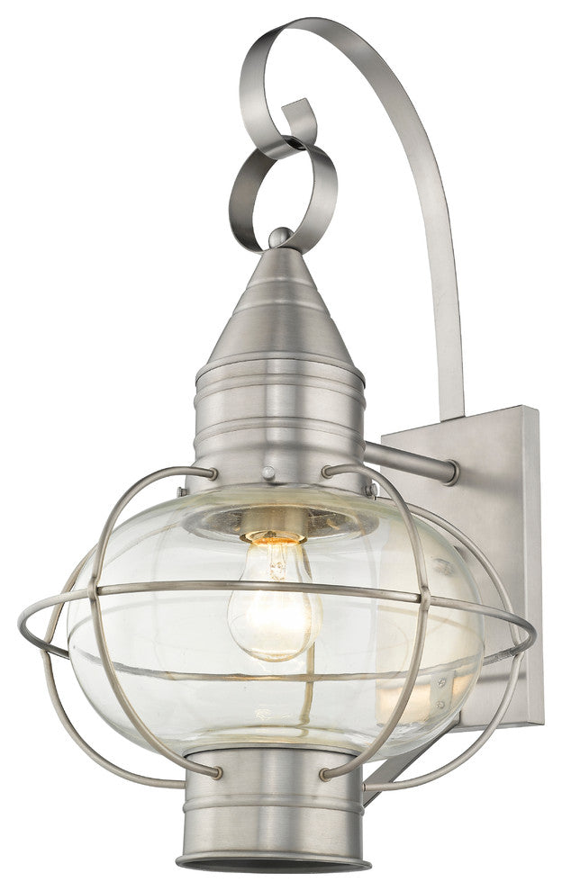 Newburyport 1-Light Wall Lantern, Brushed Nickel