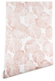 Deny Designs Little Arrow Design Co Monstera Pink Wallpaper, Pink, 2'x10'