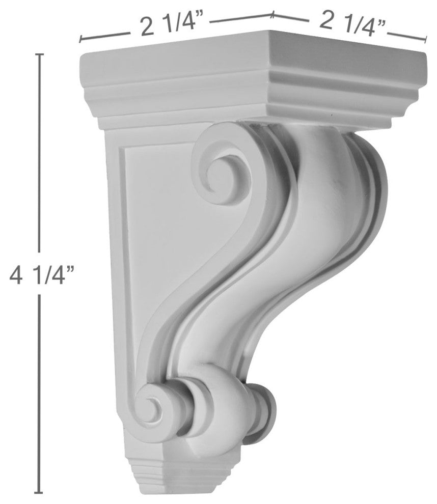 2 1/4"W x 2 1/4"D x 4 1/4"H Devon Corbel