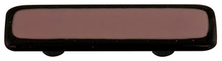 Art Glass Rectangle Bordered Pull, Alum Post, Black Border Dusty Lilac