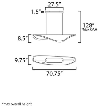 ET2 E24718-144 Manta 71"W Suspension Linear Pendant - Polished Chrome
