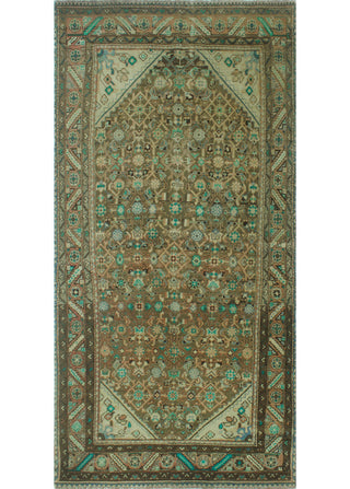 Semi-Antique Farzaan Brown/Gray Runner, 4'10x9'11