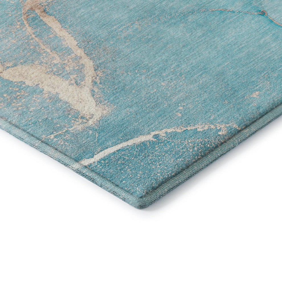 Premium Machine Washable Mayfield AMF510 Teal 8' x 10' Rug