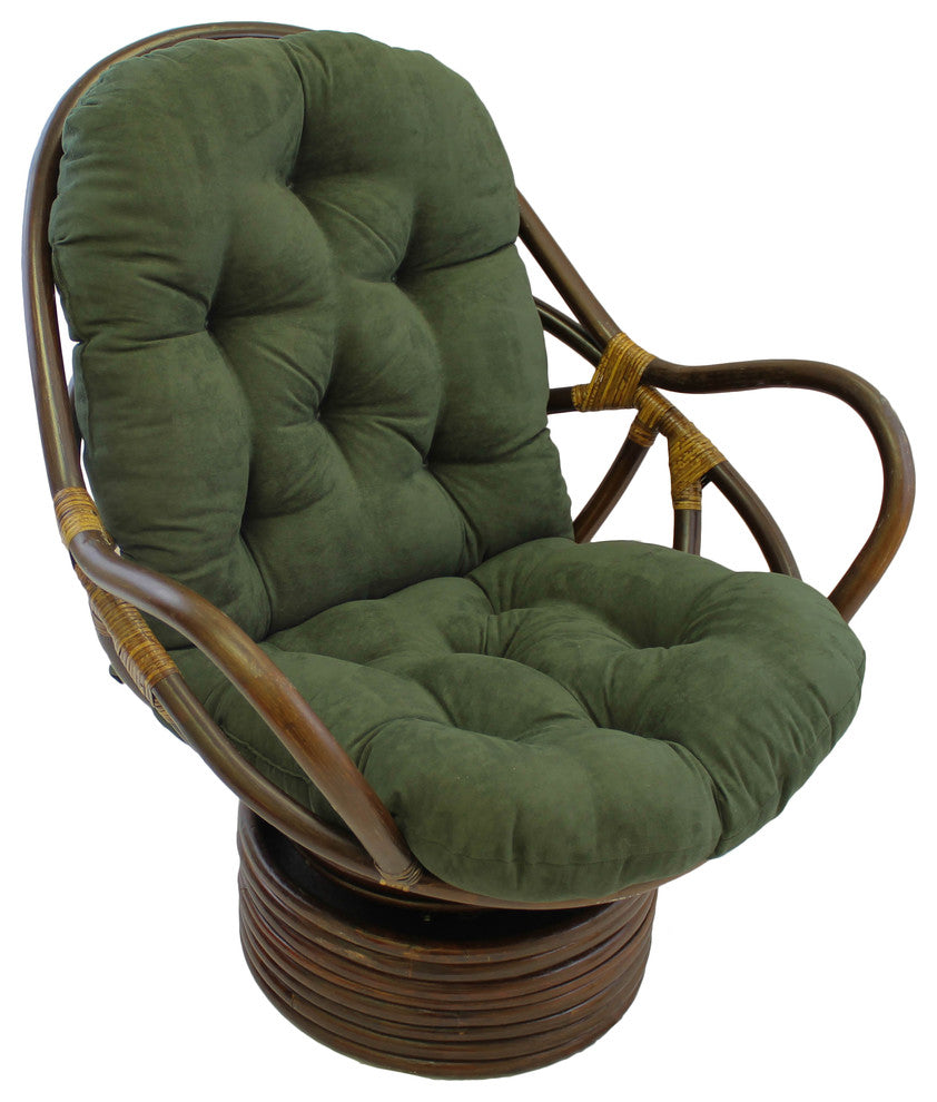 48"x24" Solid Micro Suede Swivel Rocker Cushion, Moss