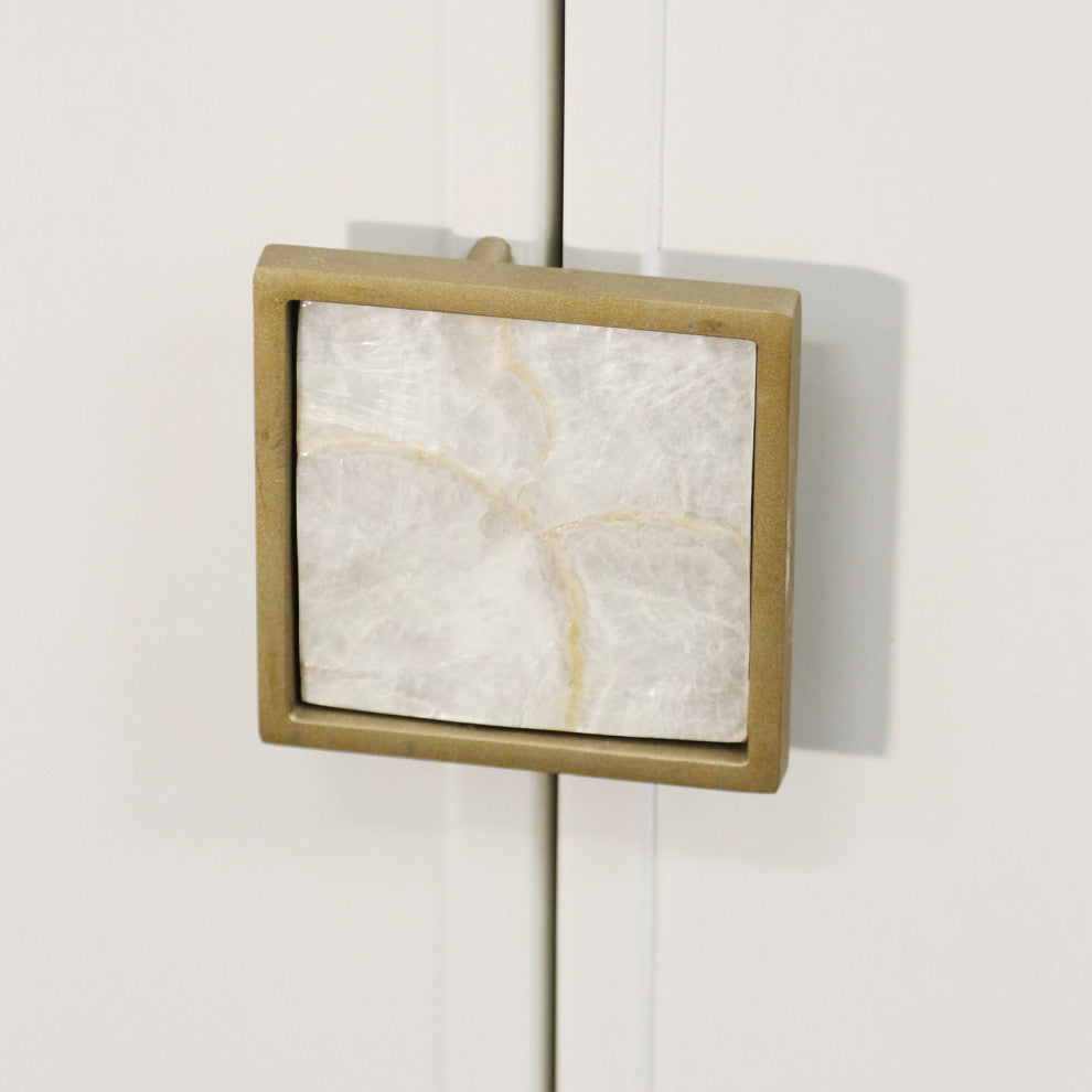 Lexi Four Door Sideboard Cabinet With Shell Handles White Finish