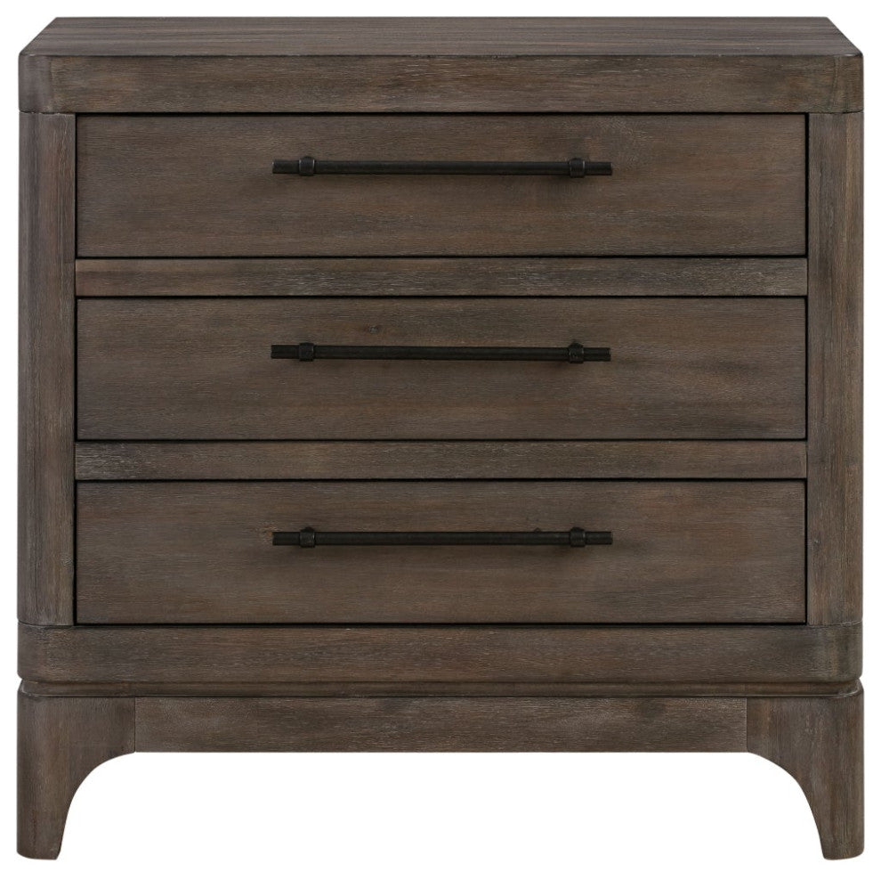 Modus Cicero 5PC King Upholstered Bed Set w 2 Nightstand in Rustic