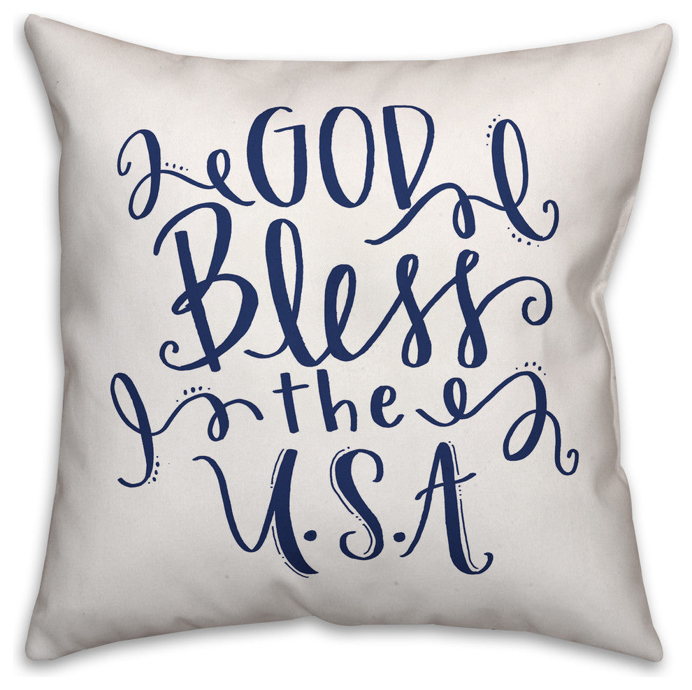 God Bless the USA 18x18 Outdoor Pillow