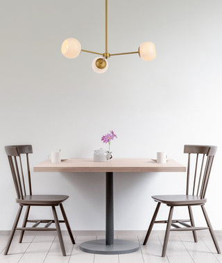 Brooke 32" Pendant, Brass With White Shade