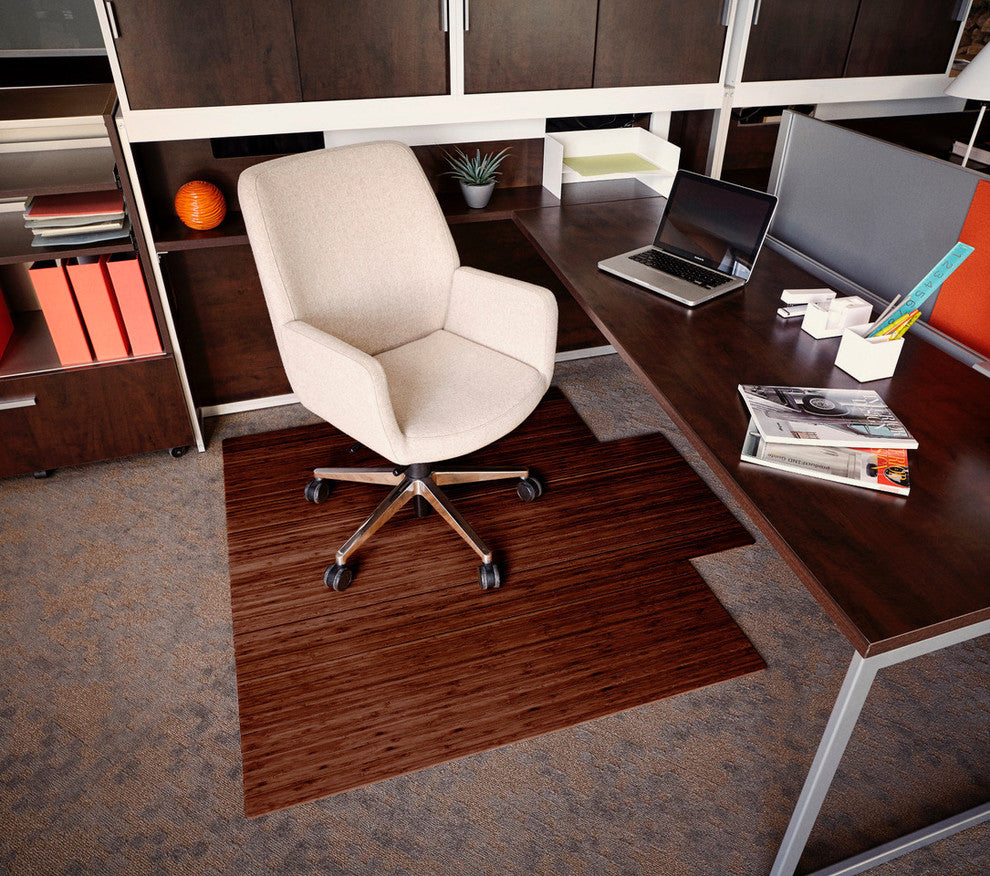 Dierdre Bamboo Roll-Up Chair Mat, 44"x52"