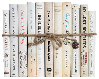 Decorative Books - Sand Dust Jacket Book Bundle - 1 foot of Off White Books