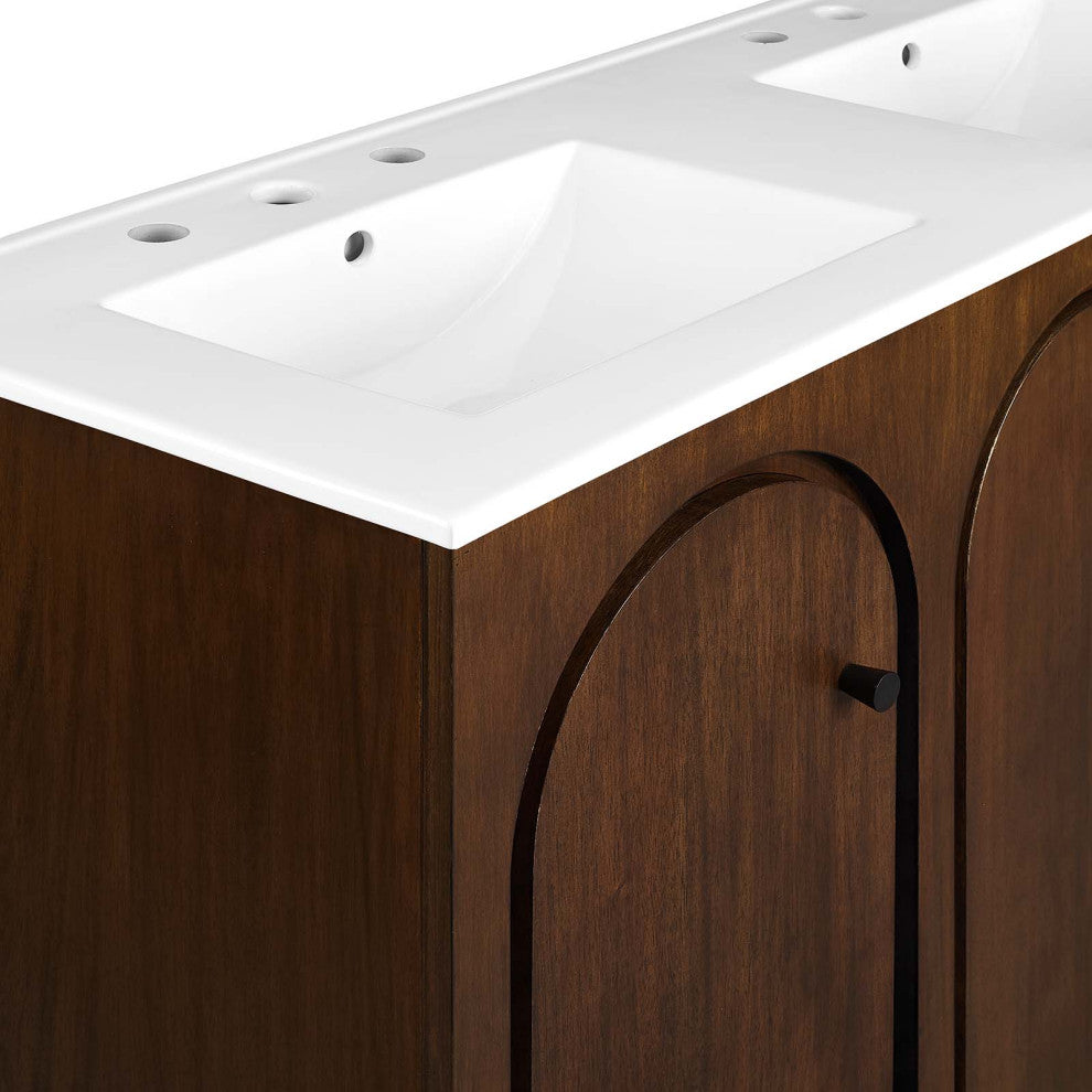 Appia 48" Double Sink Bathroom Vanity - Walnut White