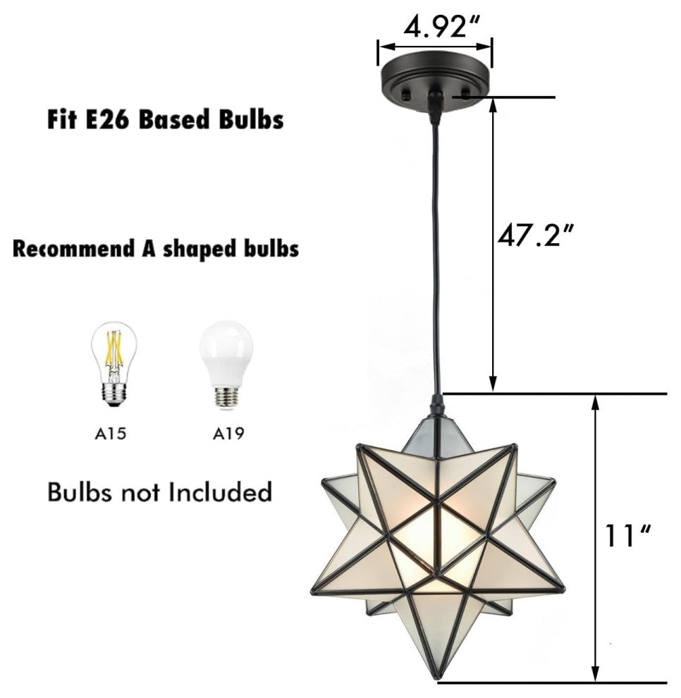 Moravian Style Pendant Lights Modern Star Pendant Lighting, 12'''', Frosted