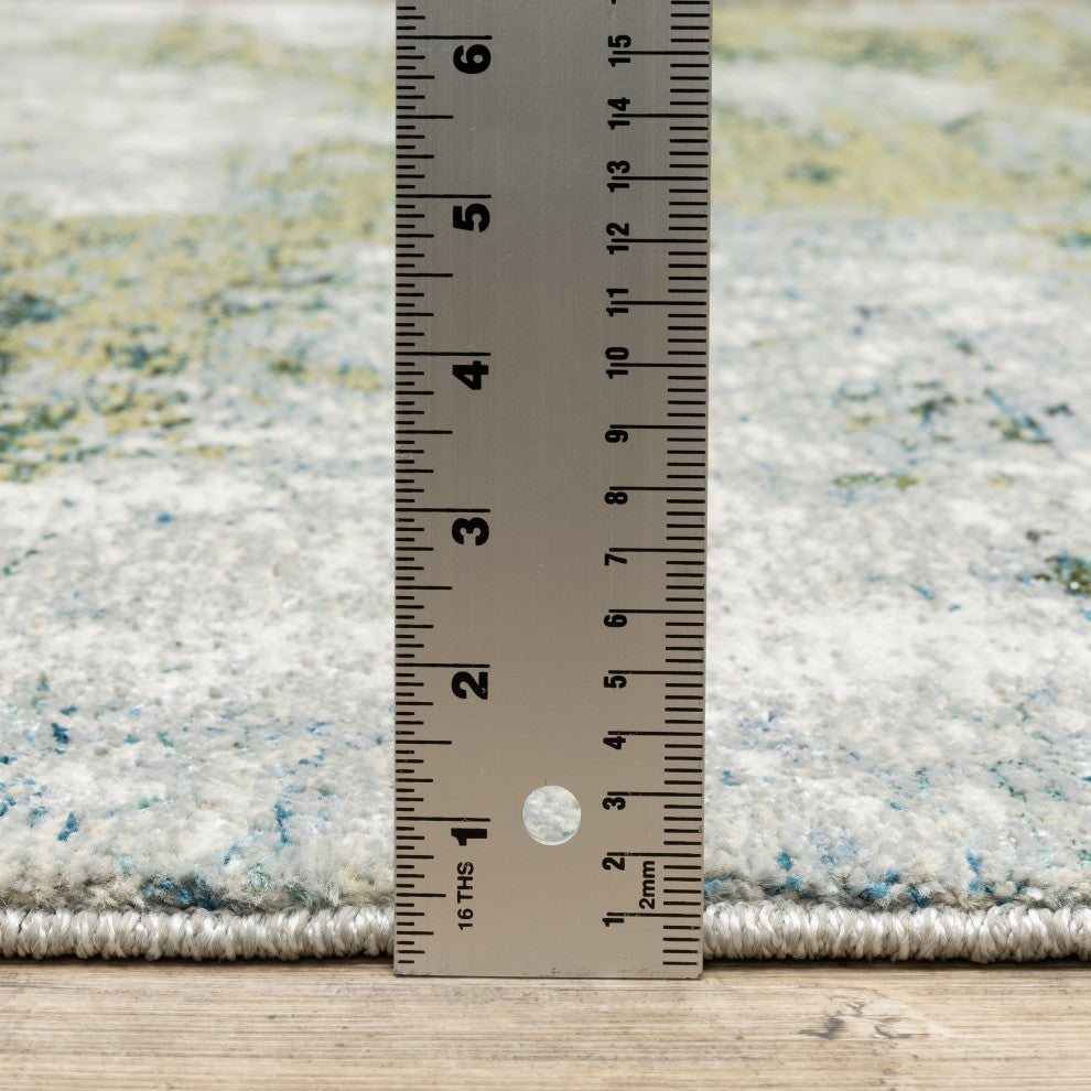 Elements Illusion Blue/Green Area Rug, 2'6"x12'