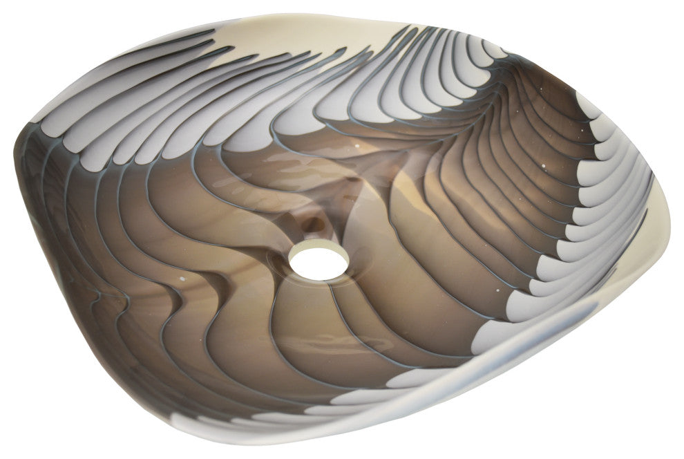 Lido Murano Glass Bathroom Sink, Shoreline