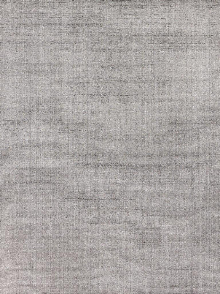 Robin Handmade Hand Loomed Wool and Bamboo Silk Pewter Area Rug