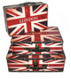Rustic British Flag Decorative Storage Boxes, Set of 3