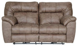 Catnapper Thompson Power Reclining Loveseat in Brown Polyester Fabric