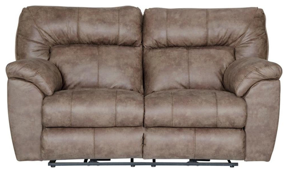 Catnapper Thompson Power Reclining Loveseat in Brown Polyester Fabric
