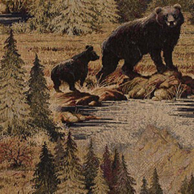 Hickory Log Sofa with Faux Brown Leather Arms and Accents, R. Bradley