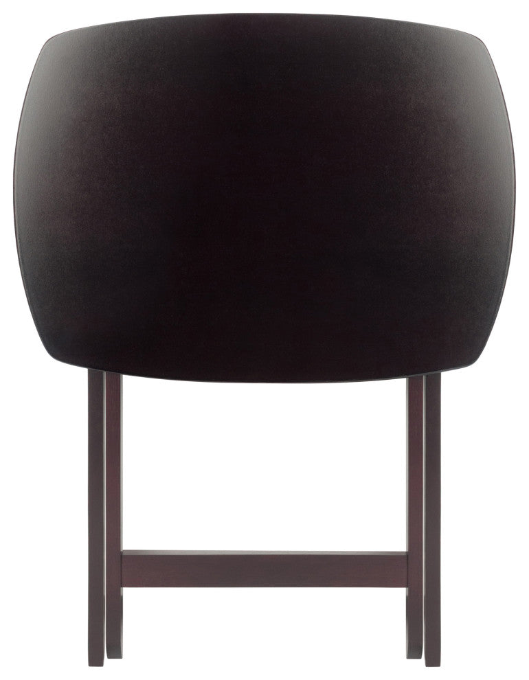 Chandler 4-Pc Single Snack Tables, Curved Oversize Top, Espresso