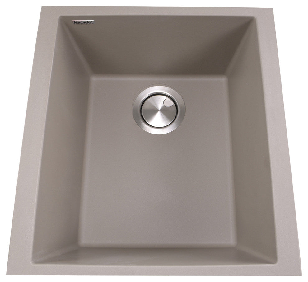 Nantucket Sinks 17" Single Bowl Undermount Granite Composite Bar-Prep Sink, Truf