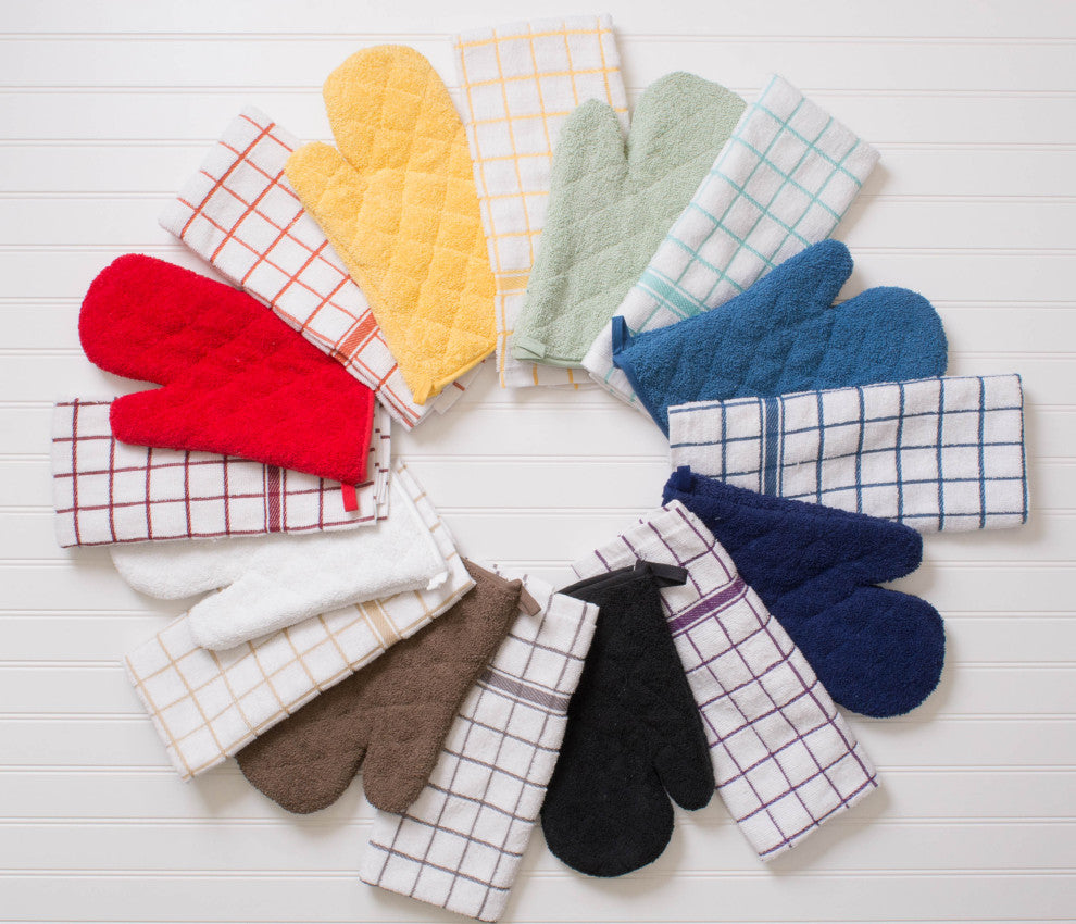 DII Nautical Blue Terry Oven Mitt, Set of 2