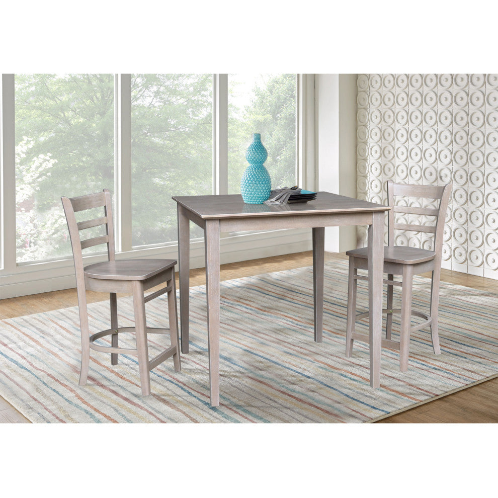36" x 36" Counter Height Table with 2 Emily Counter Height Stools - 3 Piece Set